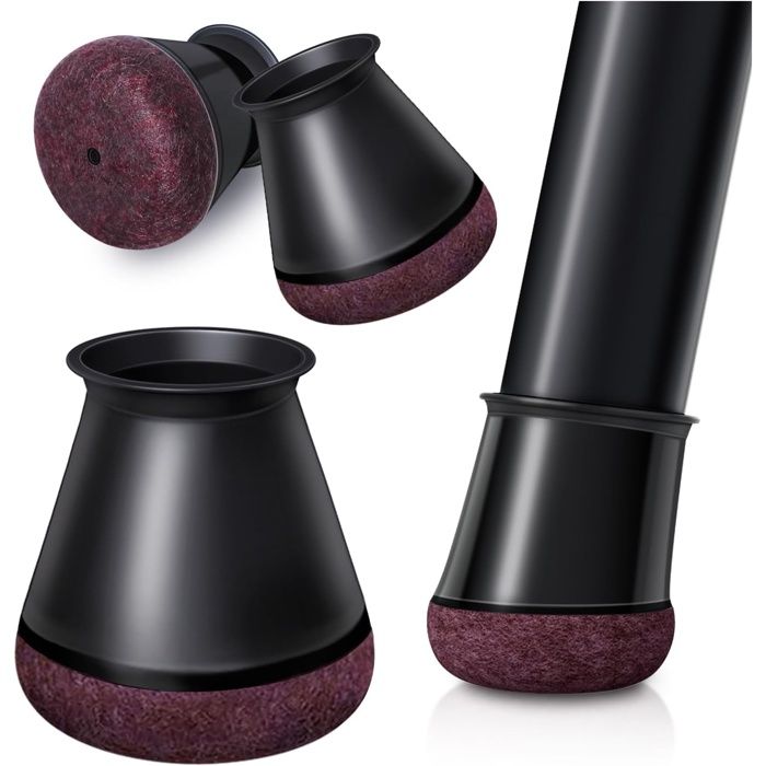 24pcs Protection Pied de Chaise Noir pour Embouts de Pieds de Chaise protecteurs de Sol en Silicone Patins en Feutre(Petit Noir)