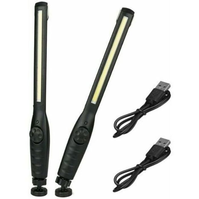 2 Pièces Lampe de Travail Magnétique LED Lampe de Poche Rechargeable Super Lumineuse pour Garage Camping Randonnée Réparation a