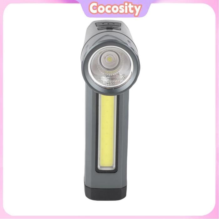 Cocosity Lampe de poche magnétique Magnetic Flashlight 7 Gears Rotatable Foldable Rechargeable High Brightness LED jardin torche