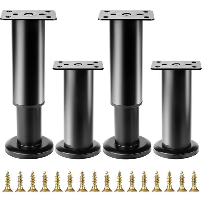 4 Pcs Pied de Meuble Reglable 12-18 cm Pied Meuble Reglable Pieds de Table de Nivellement pour Meubles Pieds de Meubles Réglables