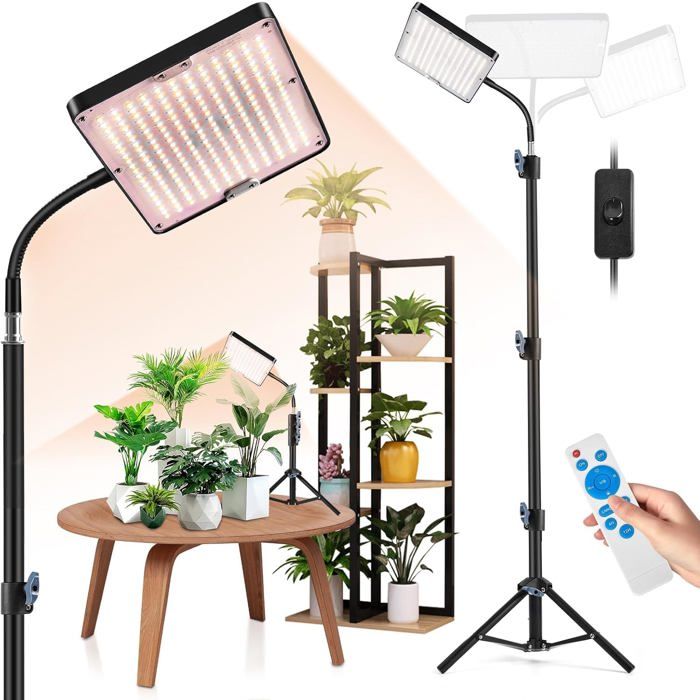 Lampe De Culture Led À Spectre Complet Avec Support Réglable 246 Led Avec Minuterie Et 10 Luminosités Lumière Pour Fleurs Légumes