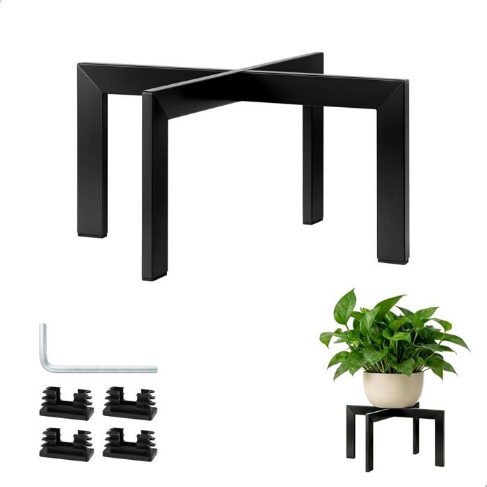 Support Plantes Interieur Porte Plante Interieur Porte Plante Support Rehausseur 15Cm Metal Noir Stable Pour Pot De Fleurs S[CA77]