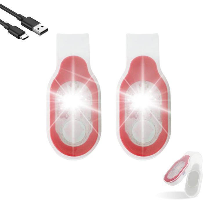 Lot de 2 Lampe de Nuit pour Infirmières Lampe de Poche à Pince Rechargeable USB Magnétique 3 Modes Lumières de Course à Clip