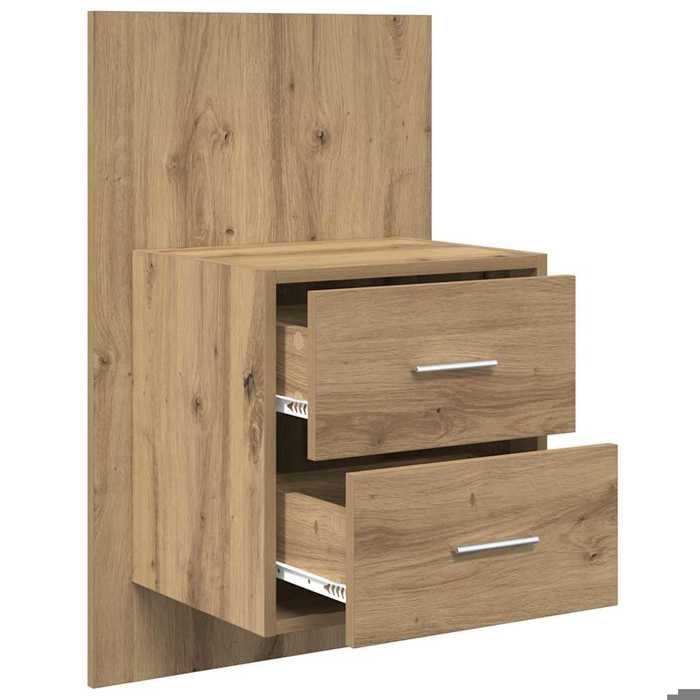 Tables de lit Moderne CHIC 2 pcs Cabinet de chevet - Armoires de nuit - mural avec tiroir - Chêne artisanal CC2062
