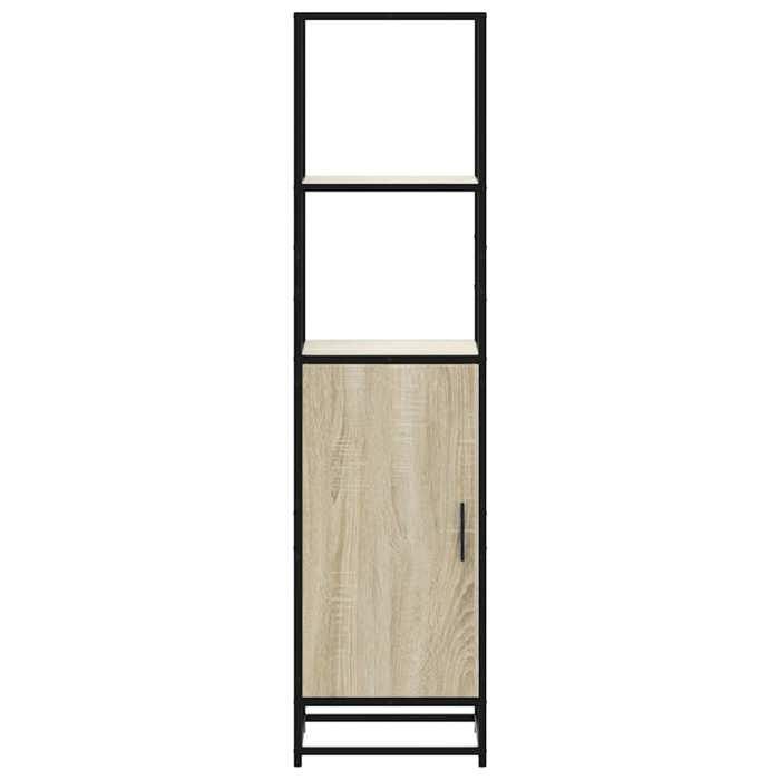 Brun Commode Salon CHIC Buffet haut/armoire latérale chêne sonoma 35 5x35x139 cm bois dingénierie métal N12001