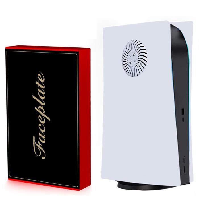 Couvercle de Console PS5, Plaque Frontale PS5 avec Fen?tre de Ventilation Circulaire Innovante Refroidissement Optimal - Blanc