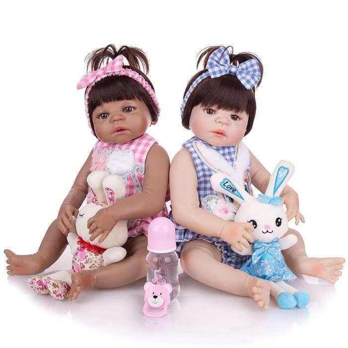 57cm 23 Pouces Reborn Bebe Jumeaux Fille Poupees Complet Silicone Corps Vinyle 57 Cm Princesse Reborn Bebe Jouets Pour Enfants Anniv Cdiscount Jeux Jouets