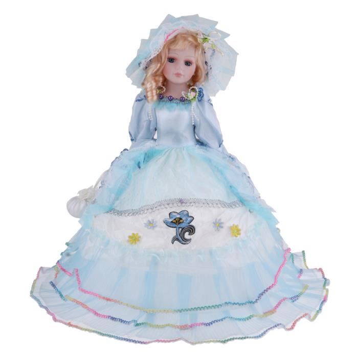 fille Miniature 1:12 P.D maison de poupée #14# Poupee Alice bleu et blanc Tabliers Robe 