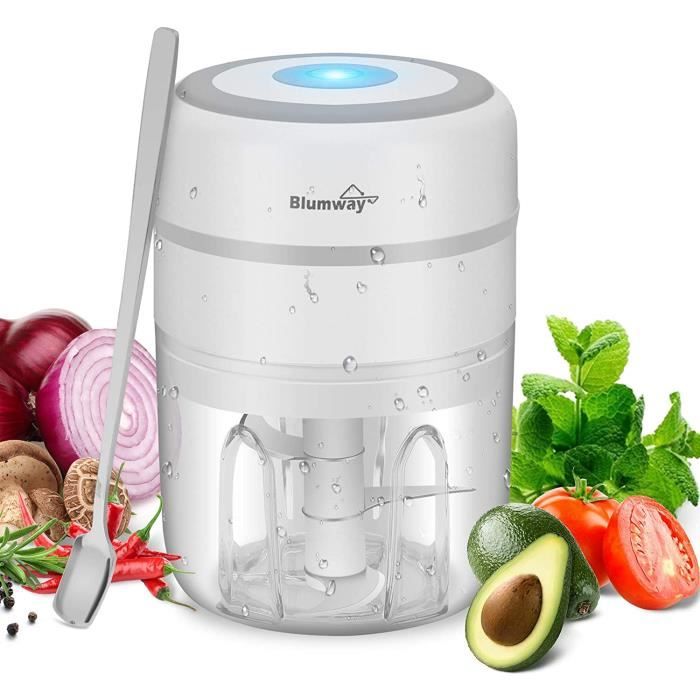 Mini Hachoir électrique USB Rechargeable Pour Ail, Gingembre, Légumes - 3 Lames Inox, Capacité 100/250 Ml, Idéal Pour Cuisine Et Purées Bébé
