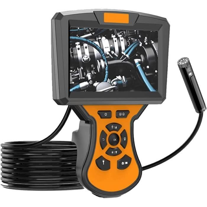 Endoscope Industriel DEPSTECH Triple Lentille 5 Pouces IPS 1080P – Caméra Inspection 5m IP67, 8 LED Réglables, Carte 32Go Incluse