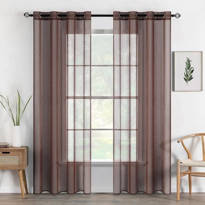 Panneaux Couleur Pure Rideaux Noël De Fenêtre Transparents Lisse