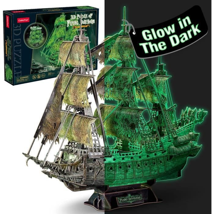 Puzzles 3D Modèle De Bateau Hollandais Volant Lumineux Bateau Pirate