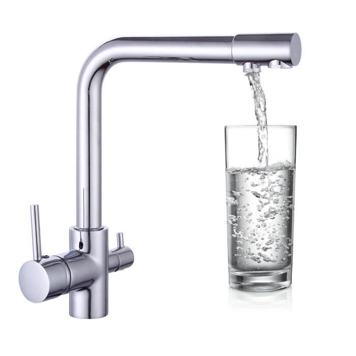 Robinet 3 Voies Eau Eau Grue Filtre A Eau Robinet Rotatif Evier De Cuisine Faucet Achat Vente Robinetterie De Cuisine Robinet 3 Voies Eau Eau Gru Cdiscount