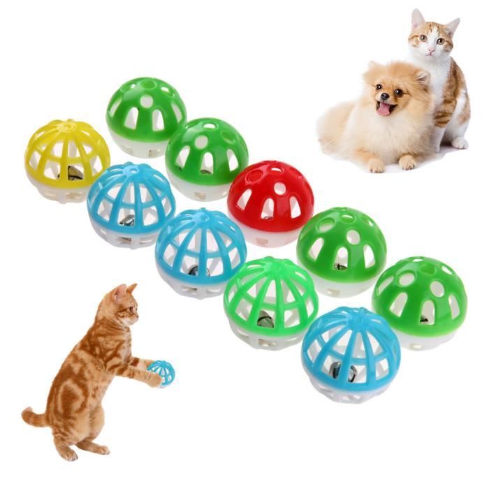 Chien Chat 10 Pcs Ensemble En Plastique Petit Chat Jouet Chat Et Chient Ballon Jouets Avec Petit Cloche