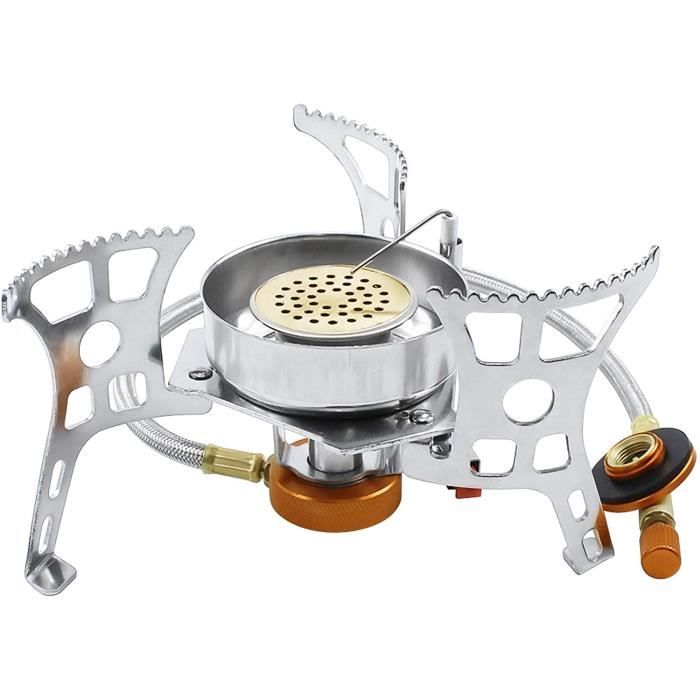 Brûleur De Camping à Gaz - Réchaud Extérieur - Trépied Aluminium Inox Cuivre