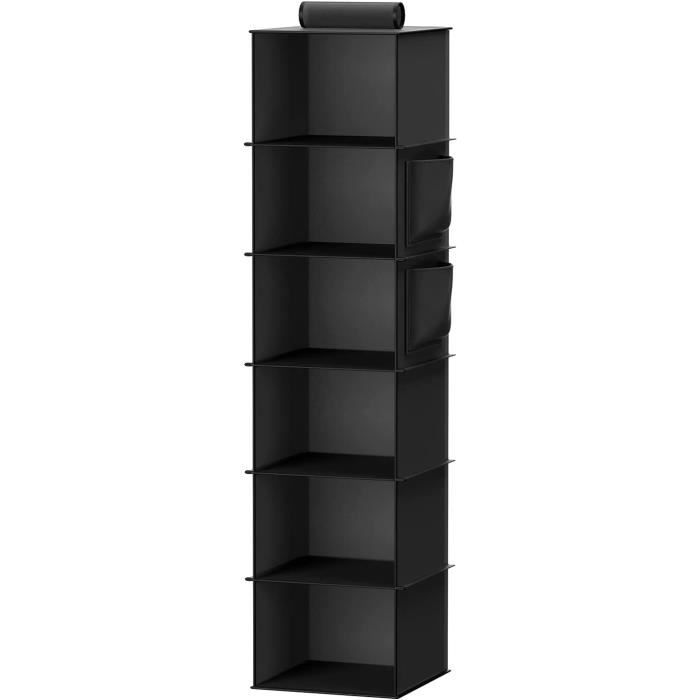 Étagère Suspendue Pour Placard – 6 Poches Latérales + étiquettes Semaine – Organisateur Vêtements Enfant – Gris – 30x30x83 Cm - 4