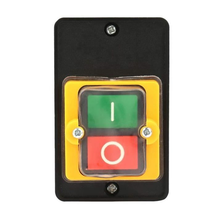 Commutateur à Bouton Poussoir, AC220V-380V 10A Bouton Marche Arret, Bouton Arret Urgence - 9