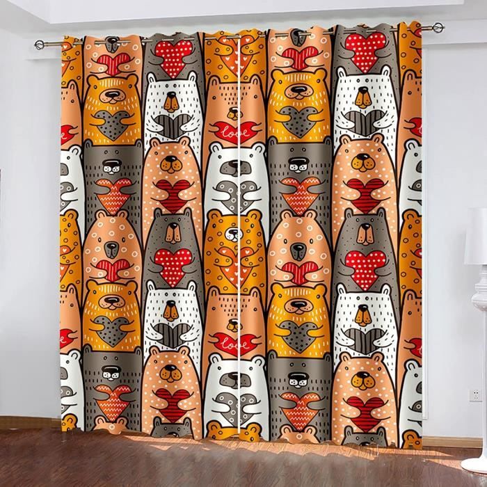 Rideaux Occultants 2 Panneaux - Imprimé Reine D'Égypte - 264x214cm - Isolants Thermique & Phonique