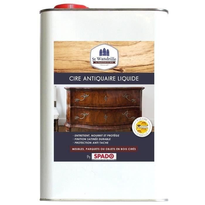 SPADO- Cire antiquaire liquide- Entretient, nourrit et protège- Protection anti tache- 5L- Fabriqué 
