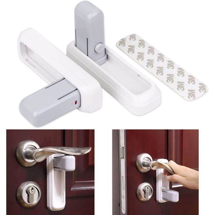 Lot De 6 Poignées De Porte Noires Avec Serrure De Confidentialité - Lef (LJ-L01) - Mat - Neuf
