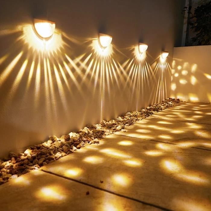 Lampe Solaire Extérieur Jardin - LED Éclairage Mural D'extérieur - Diamants  - Blanc Chaud - Cdiscount Maison