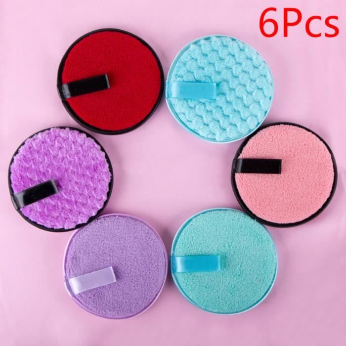 Coton Demaquillant Lavable, Éponge Lingettes Démaquillage Réutilisable,  6Pcs Makeup Pads Démaquillant Microfibre - Cdiscount Au quotidien