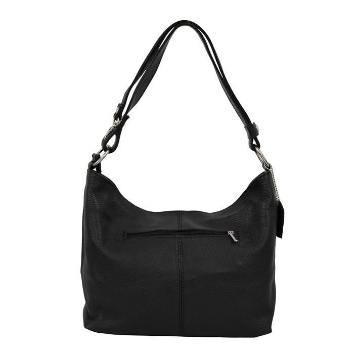 noir sac porté épaule GL005 AMBRA Moda Sac à main en cuir pour femme 
