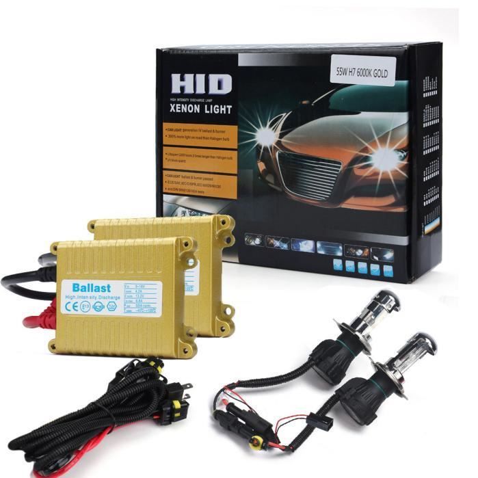 Ampoule Xénon HID 12V 55W Slim H4 6000K + Kit de Conversion de Ballast Highl - Low N570
