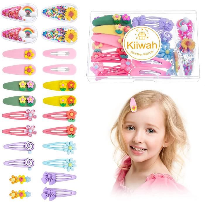 Barrettes Cheveux Bébé Fille Lot De 40 - Ruban Gros-Grain, Pinces Crocodile, Accessoires Enfants Mignons
