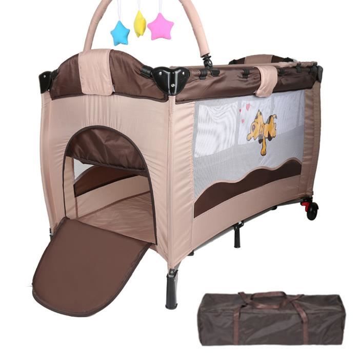 Lit De Voyage Pour Bebes Et Enfants Avec Sac De Rangement 1x60 Cm Sac De Transport Moustiquaire Marron Lit Pliant Cdiscount Puericulture Eveil Bebe