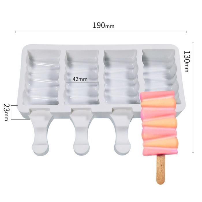 6 Moules à Glace En Silicone Réutilisables - Formes Animaux Mignons - Avec Bâtonnets - Parfait Pour Enfants Et DIY