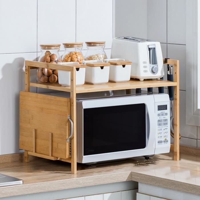 Étagère à épices - YYIXING - Support de Four à Micro-Ondes - Contemporain - Design - Blanc - A poser au sol