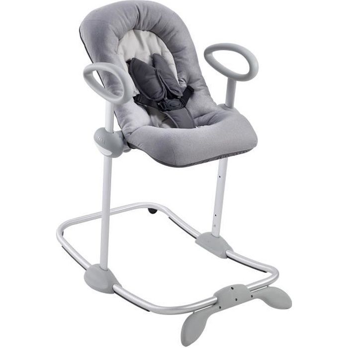 BEABA, Transat Up&Down III, Transat Réglable en Hauteur, Pour Bébé et Enfants, 3 Positions d'Inclinaison, Heather Grey