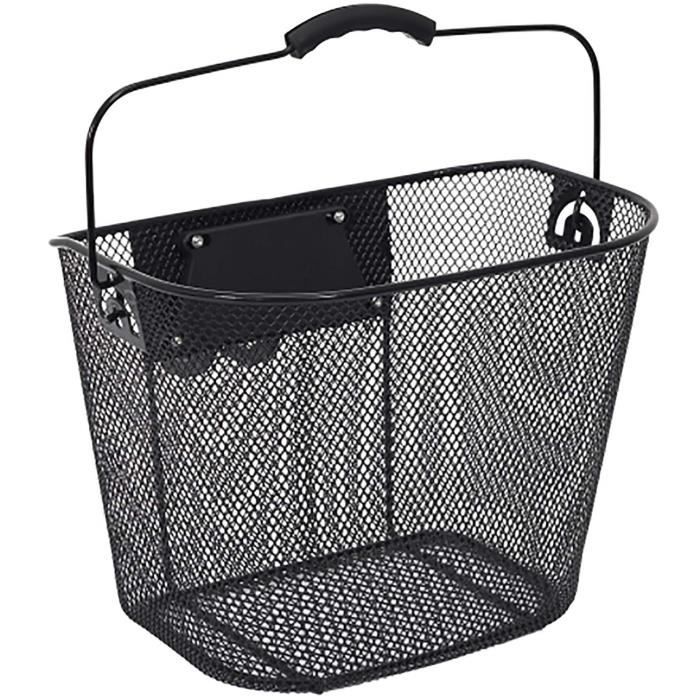 Panier vélo en métal noir clip automatique 10L