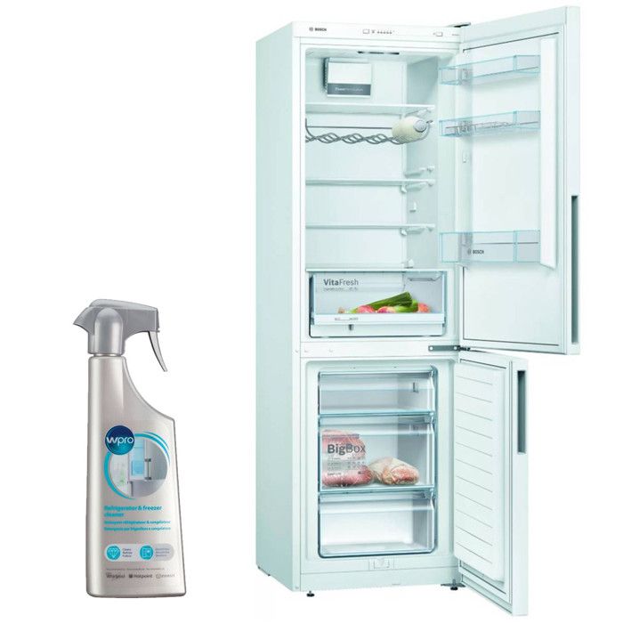 BOSCH réfrigérateur frigo combiné blanc 308L Froid brassé LowFrost - Bosch