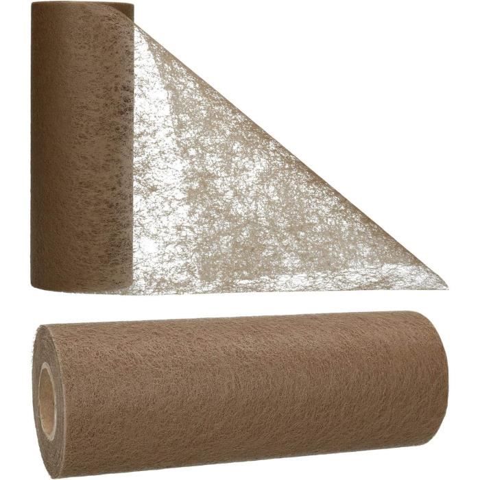 Chemin De Table Non Tissé Beige - 23cm X 20m - Pour Mariage, Baptême, Fête