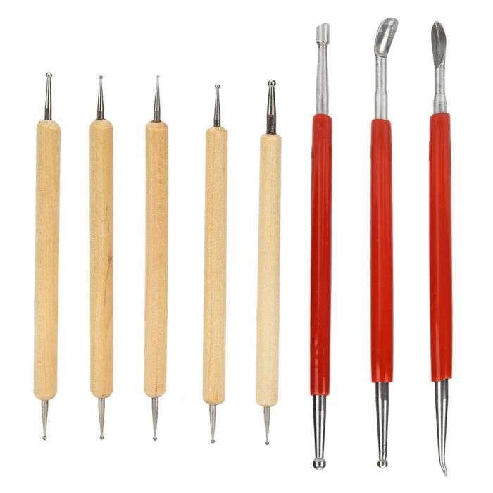 Ensemble D'Outils Pour Travail Du Cuir - Stylo à Découper Et Cuillères En Acier Inoxydable, Pour Sculpture Et Finition