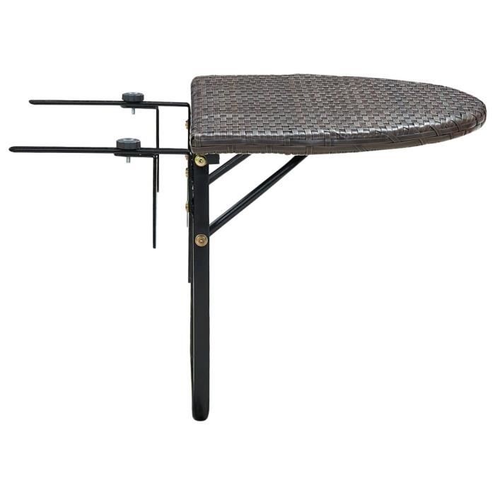 lisa-boutique table de balcon marron 60x60x40 cm résine tressée 84399
