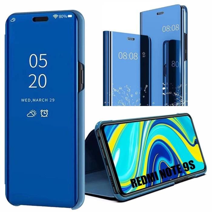 Coque étui Rabat Miroir Pour Xiaomi Redmi 9C - Effet Mirror, Protection Hybride - Neuf Sous Blister - Avec Fonction Clip