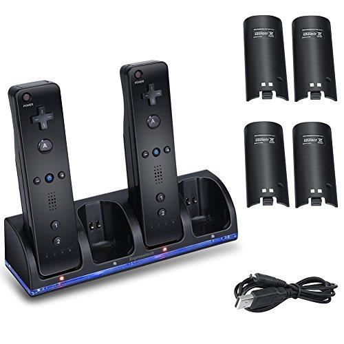Station de charge avec 4 batteries pour Nintendo WiiU Télécommande - vue 2