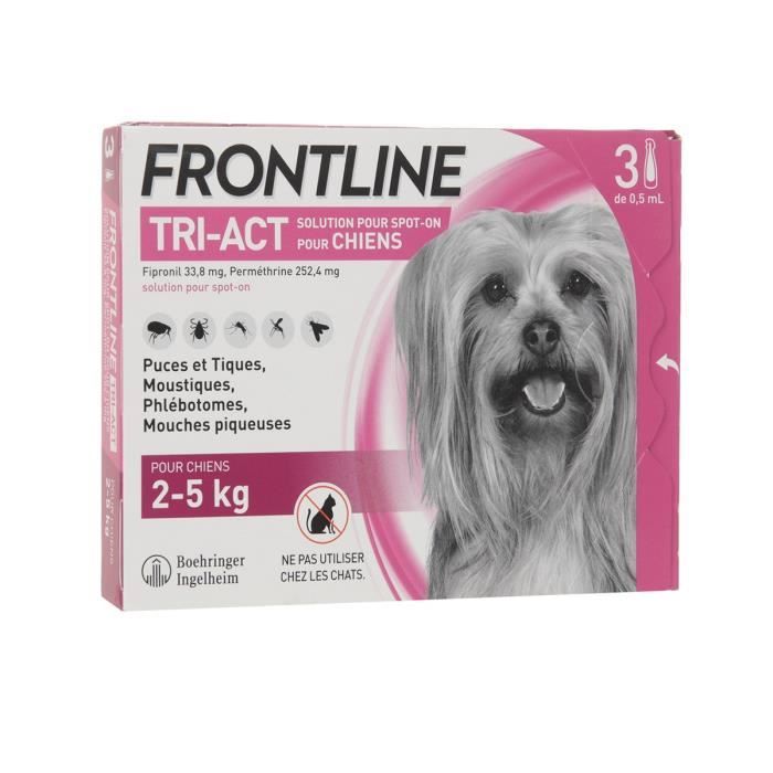 FRONTLINE 3 pipettes Tri-Act - Pour chien de 2 à 5 kg