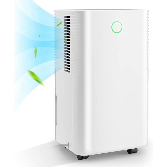 GOPLUS Déshumidificateur Silencieux 12L/Jour 3 ModesMinuterie 24H & 2 Vitesses du VentRéservoir 2L&Drainage Automatique/Manuelle
