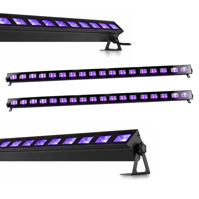 CREATESTAR Lampe UV Lumière Noire 45W - Barre LED UV 385-400nm Étanche IP66 Avec Prise, Projecteur Parfait Pour Fêtes, Halloween Et Effets Fluorescents