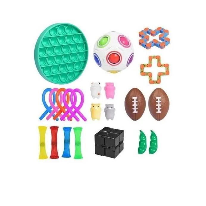 Balle Squishy Anti-anxiété 24 Balles Anti-Stress Mini - Jouet Sensoriel Squishy Pour Enfants Et Adultes, 3.5cm Boule Anti Stress Enfant