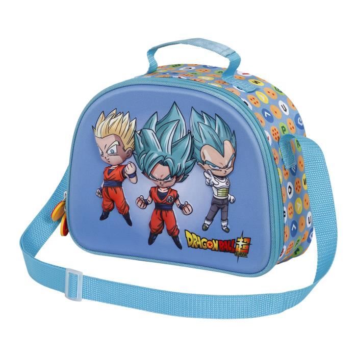 Sac à Goûter Dragon Ball 3D - Pique-nique, école - Fermeture éclair, Bandoulière Ajustable 120 Cm