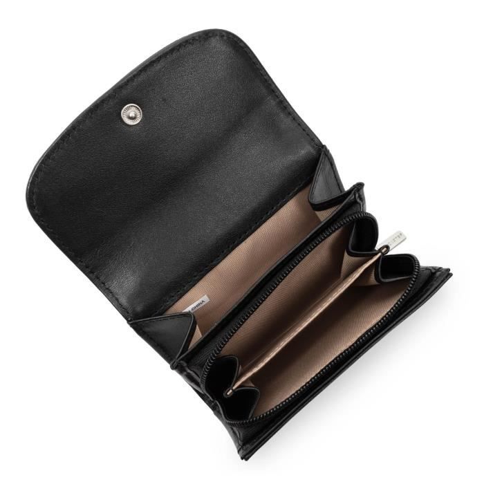 Porte-monnaie Bombé En Cuir Noir - 11.5 X 7 X 5.5 Cm - Neuf Avec étiquettes - Unisexe