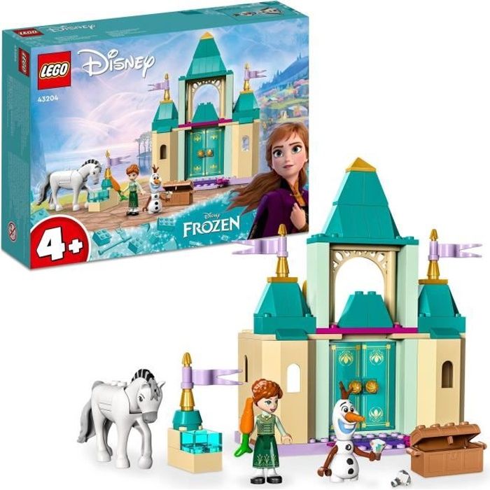 lego 43204 disney princess les jeux au château d’anna et olaf, reine des neiges jouet, et figurines de chevaux, enfants dès 4 ans