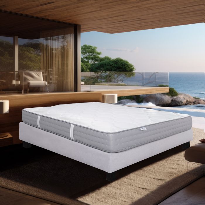 Matelas 90x190 cm Zen Suprême, mémoire de forme, 10 zones de confort, indépendance du couchage, réversible, orthopédique, 20 cm