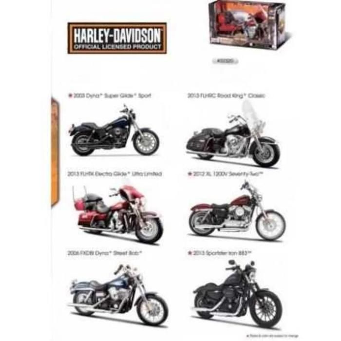 Miniature Moto Maisto Harley-Davidson FXDBI Dyna Street Bob 2006 1:12 BLEU