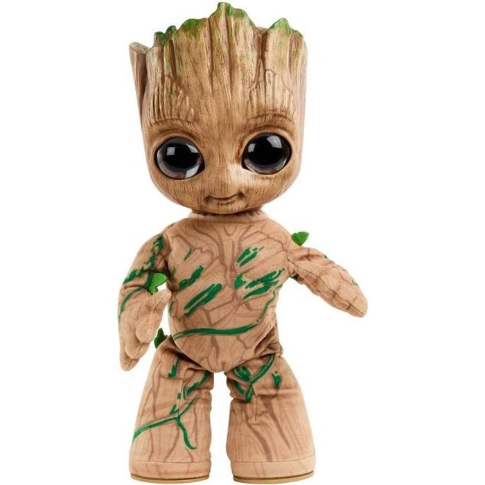 Peluche Groot interactive - MATTEL - Marvel - Groot - parlante et dansante - fonction musicale - bouton sur la poitrine